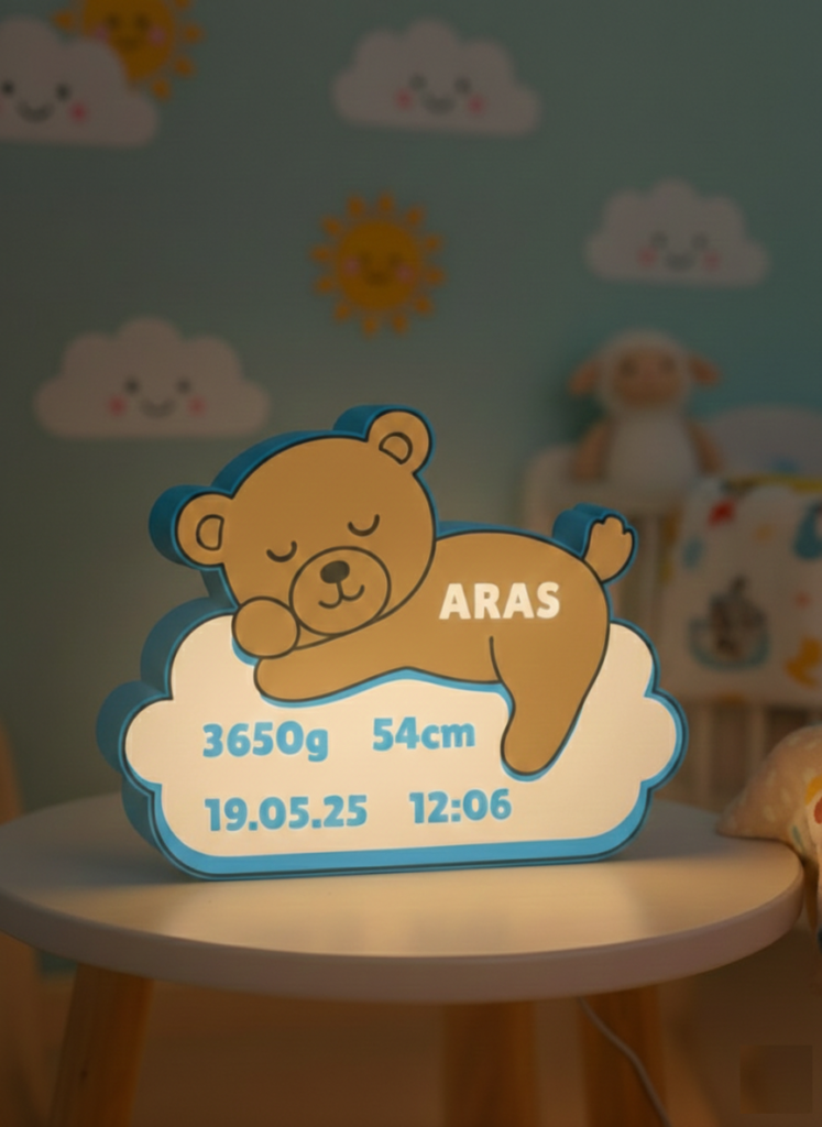 Dus Bulutu 3d baski bebek odasi lambasi 4