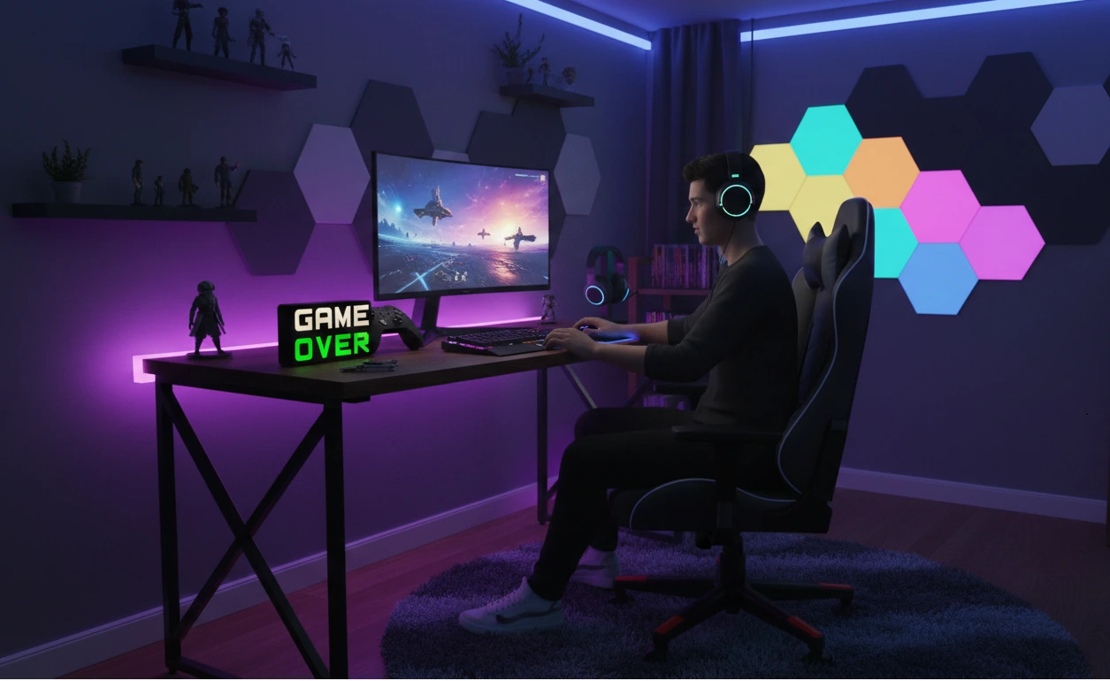 GAME OVER Game Over 3d baskı lamba GAME OVER 3d Baski Işık kutu