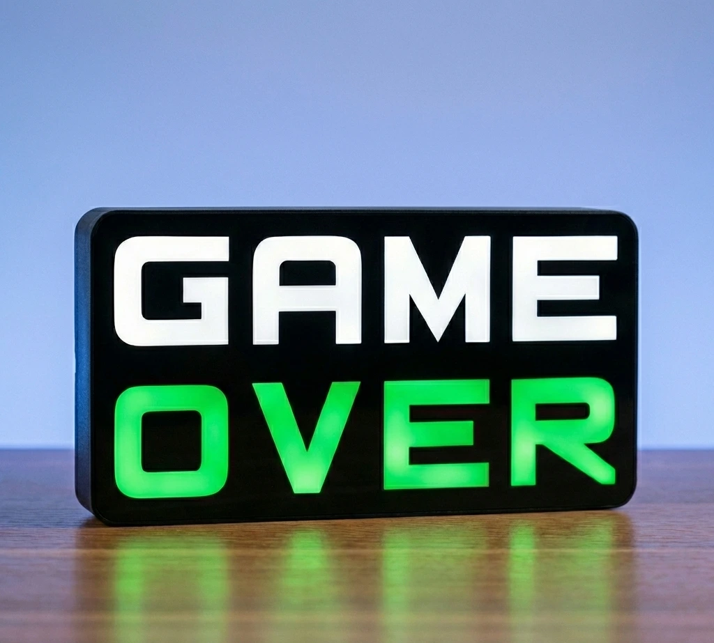 GAME OVER Game Over 3d baskı lamba GAME OVER - Görsel 2
